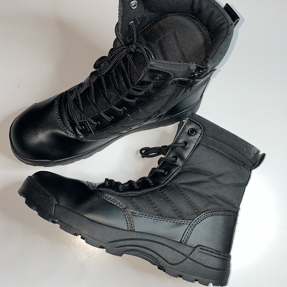 Men’s black military combat boots US11 New - Picture 1 of 10